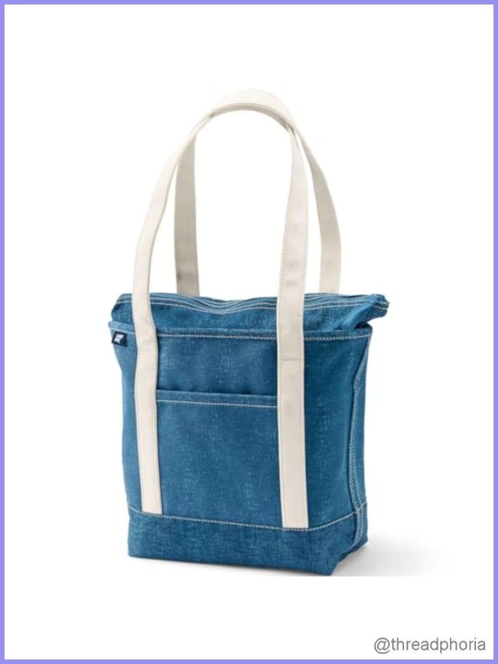 Canvas Zip Tote Structured Cotton Shoulder Bag with Pockets